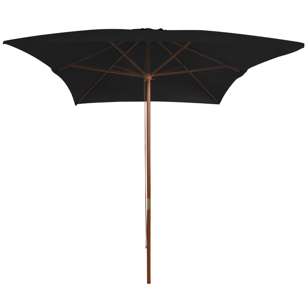 Ombrellone da Giardino con Palo in Legno Nero 200x300 cm | homemem39
