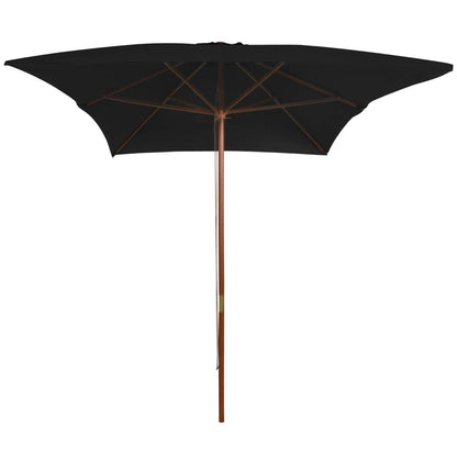 Ombrellone da Giardino con Palo in Legno Nero 200x300 cm | homemem39