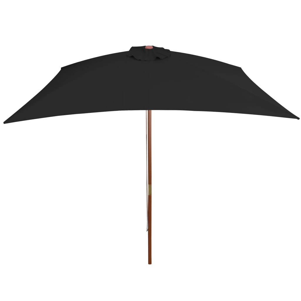 Ombrellone da Giardino con Palo in Legno Nero 200x300 cm | homemem39