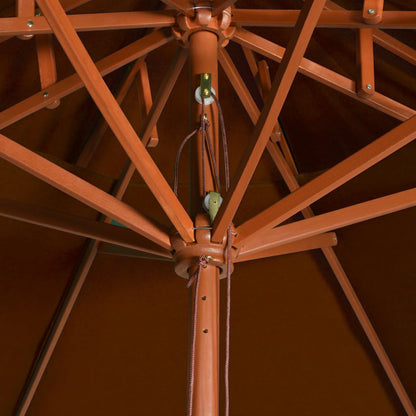 Ombrellone a Due Livelli con Palo in Legno 270 cm Terracotta | homemem39