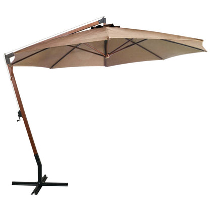 Ombrellone a Sbalzo Grigio Talpa 3,5x2,9 m Palo Abete Massello | homemem39