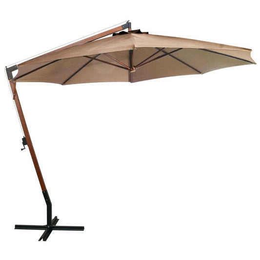 Ombrellone a Sbalzo Grigio Talpa 3,5x2,9 m Palo Abete Massello | homemem39