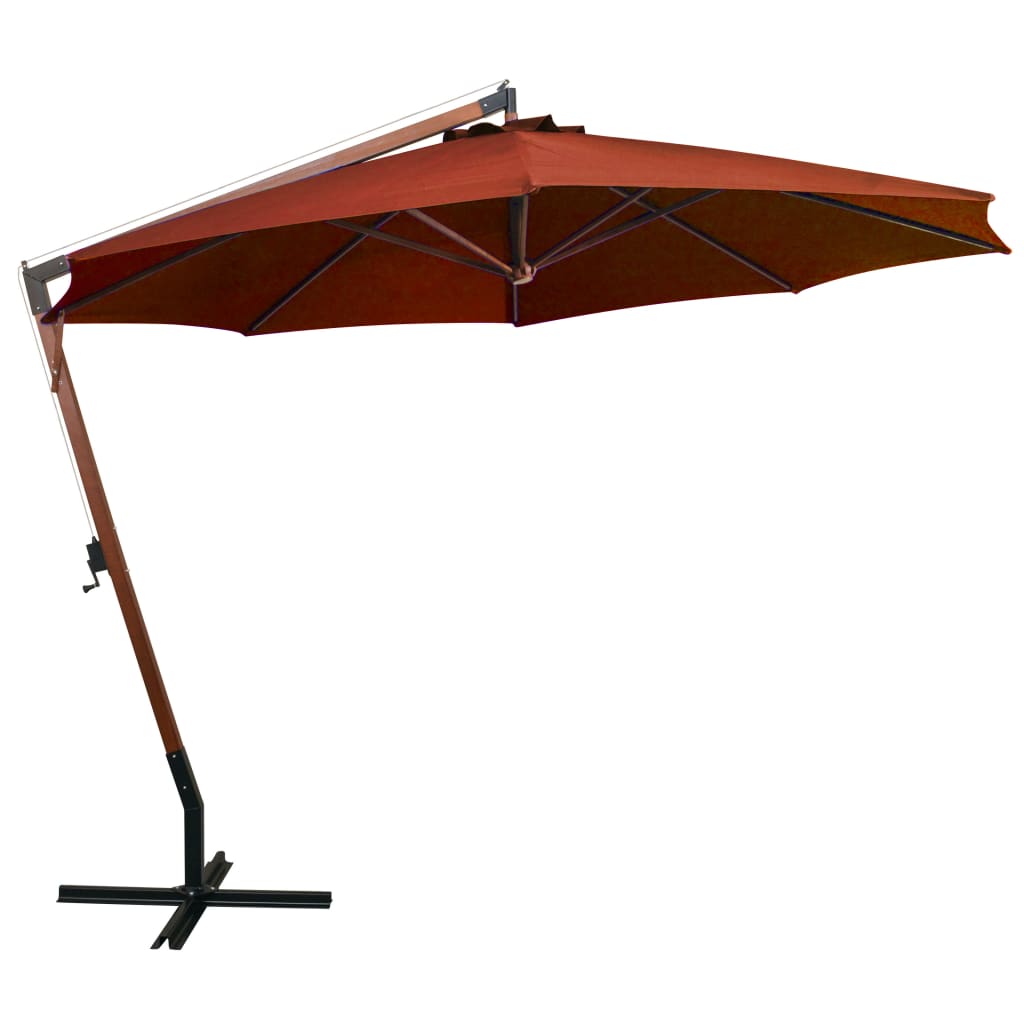 Ombrellone a Sbalzo Terracotta 3,5x2,9 m Palo in Abete Massello | homemem39