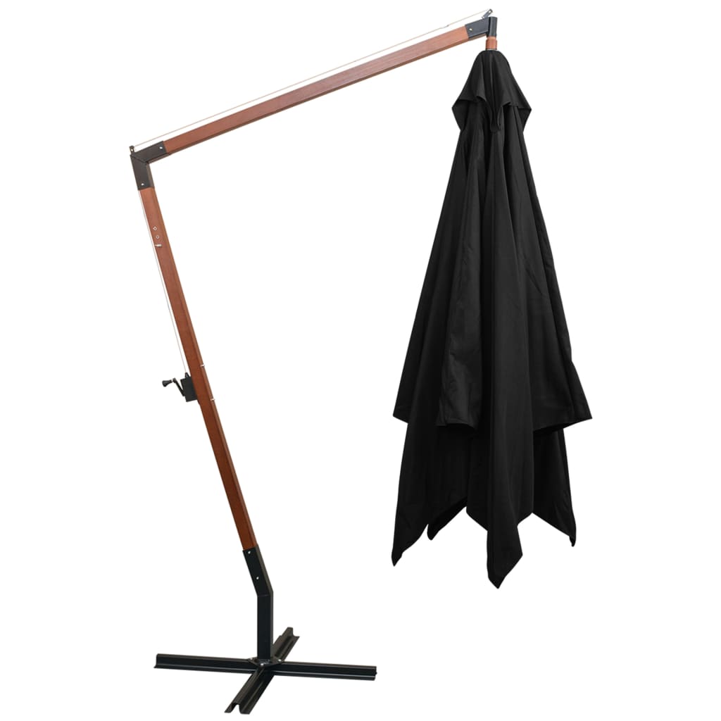 Ombrellone a Sbalzo Nero 3x3 m Palo in Abete Massello | homemem39