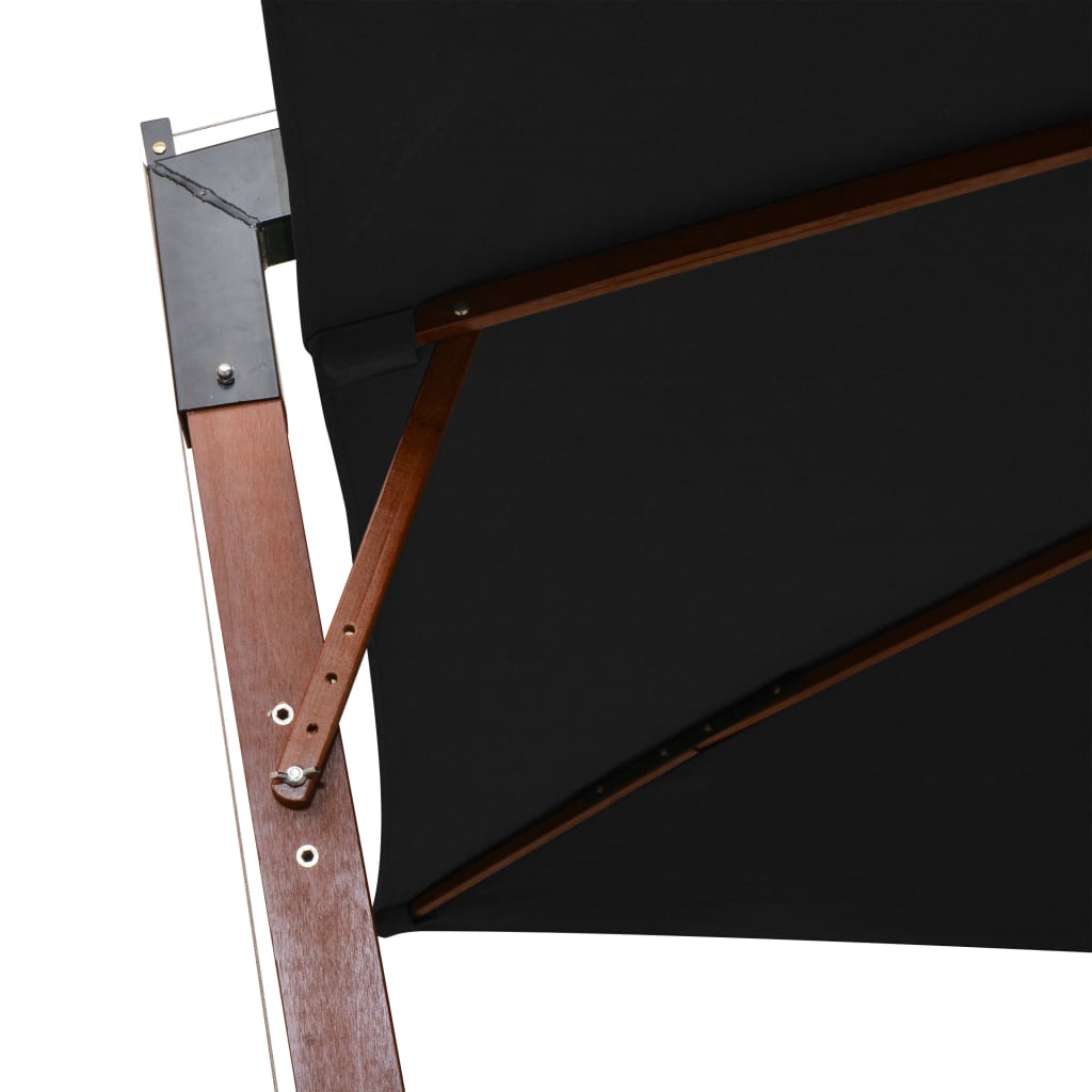 Ombrellone a Sbalzo Nero 3x3 m Palo in Abete Massello | homemem39