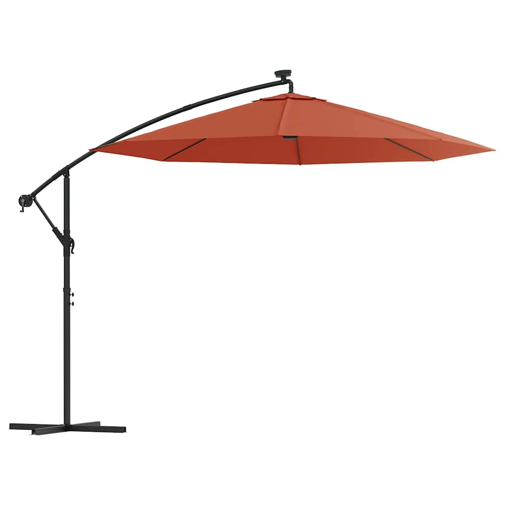 Ombrellone a Sbalzo con LED e Palo in Acciaio Terracotta | homemem39