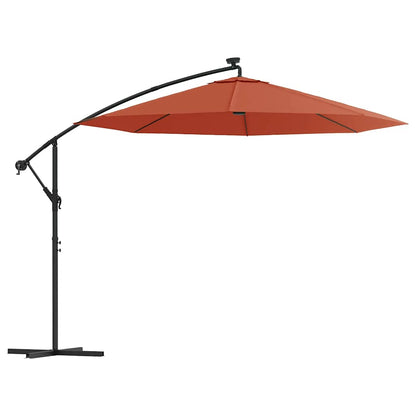 Ombrellone a Sbalzo con LED e Palo in Acciaio Terracotta | homemem39