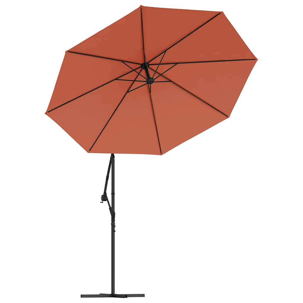 Ombrellone a Sbalzo con LED e Palo in Acciaio Terracotta | homemem39