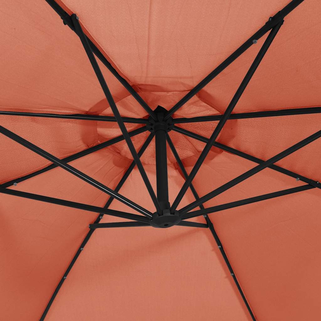 Ombrellone a Sbalzo con LED e Palo in Acciaio Terracotta | homemem39