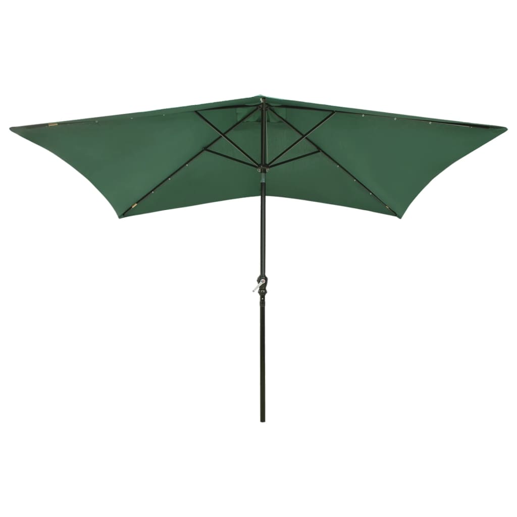 Ombrellone a Sbalzo con Palo in Acciaio e LED Verde 2x3 m | homemem39