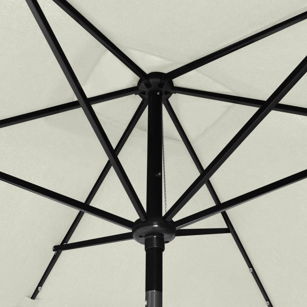 Ombrellone a Sbalzo con Palo in Acciaio e LED Sabbia 2x3 m | homemem39