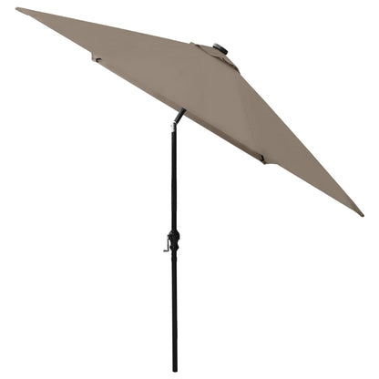 Ombrellone a Sbalzo con Palo in Acciaio e LED Tortora 2x3 m | homemem39