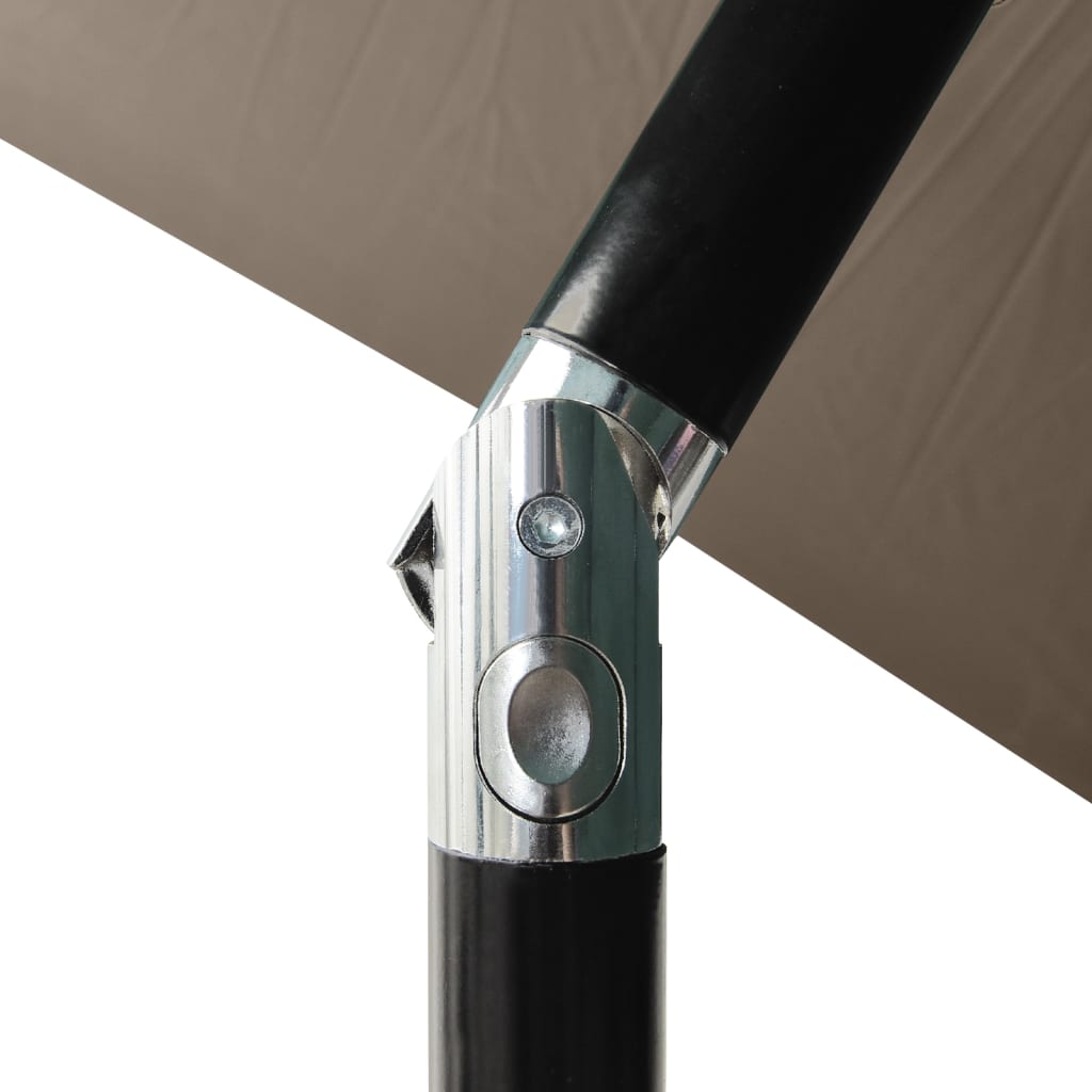 Ombrellone a Sbalzo con Palo in Acciaio e LED Tortora 2x3 m | homemem39