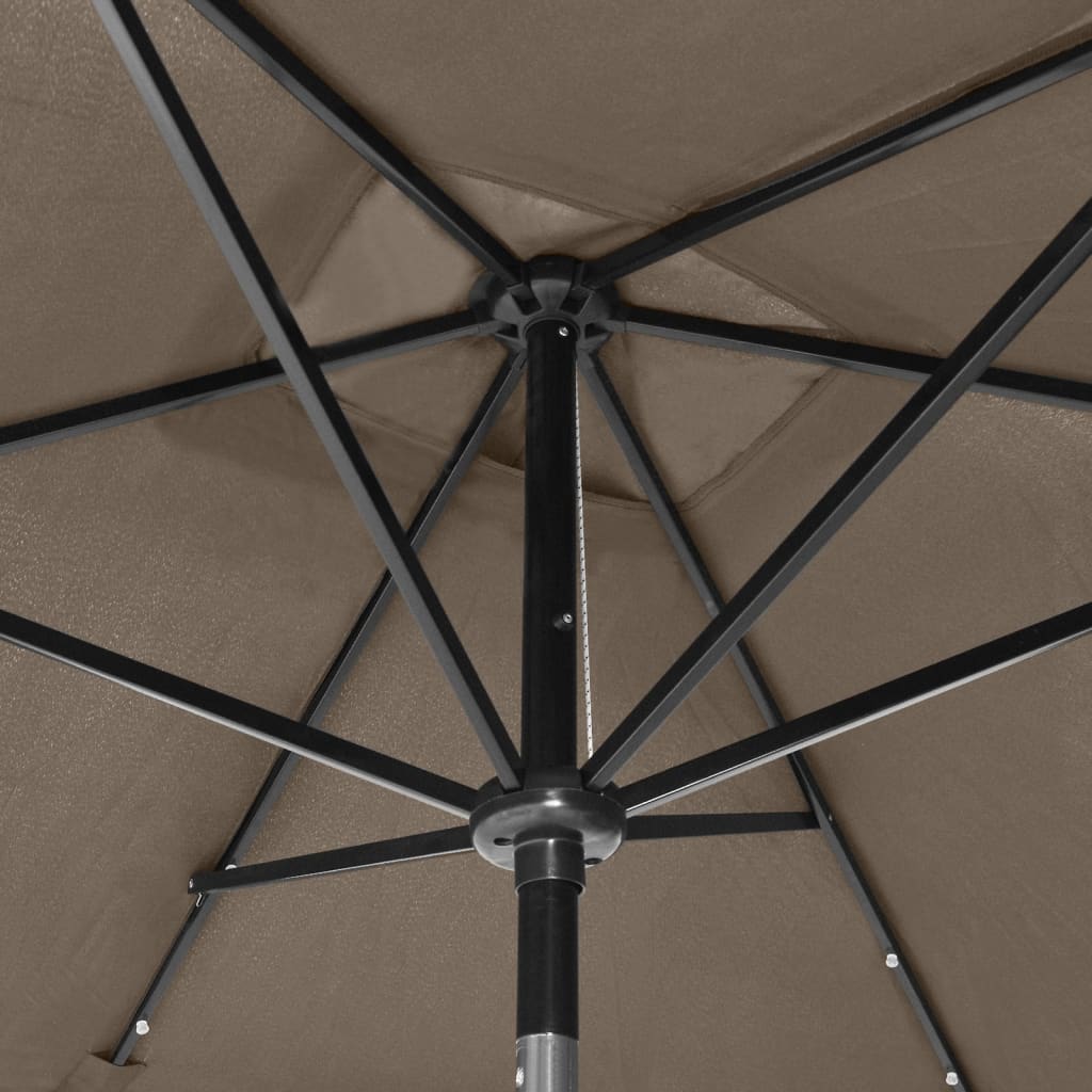 Ombrellone a Sbalzo con Palo in Acciaio e LED Tortora 2x3 m | homemem39
