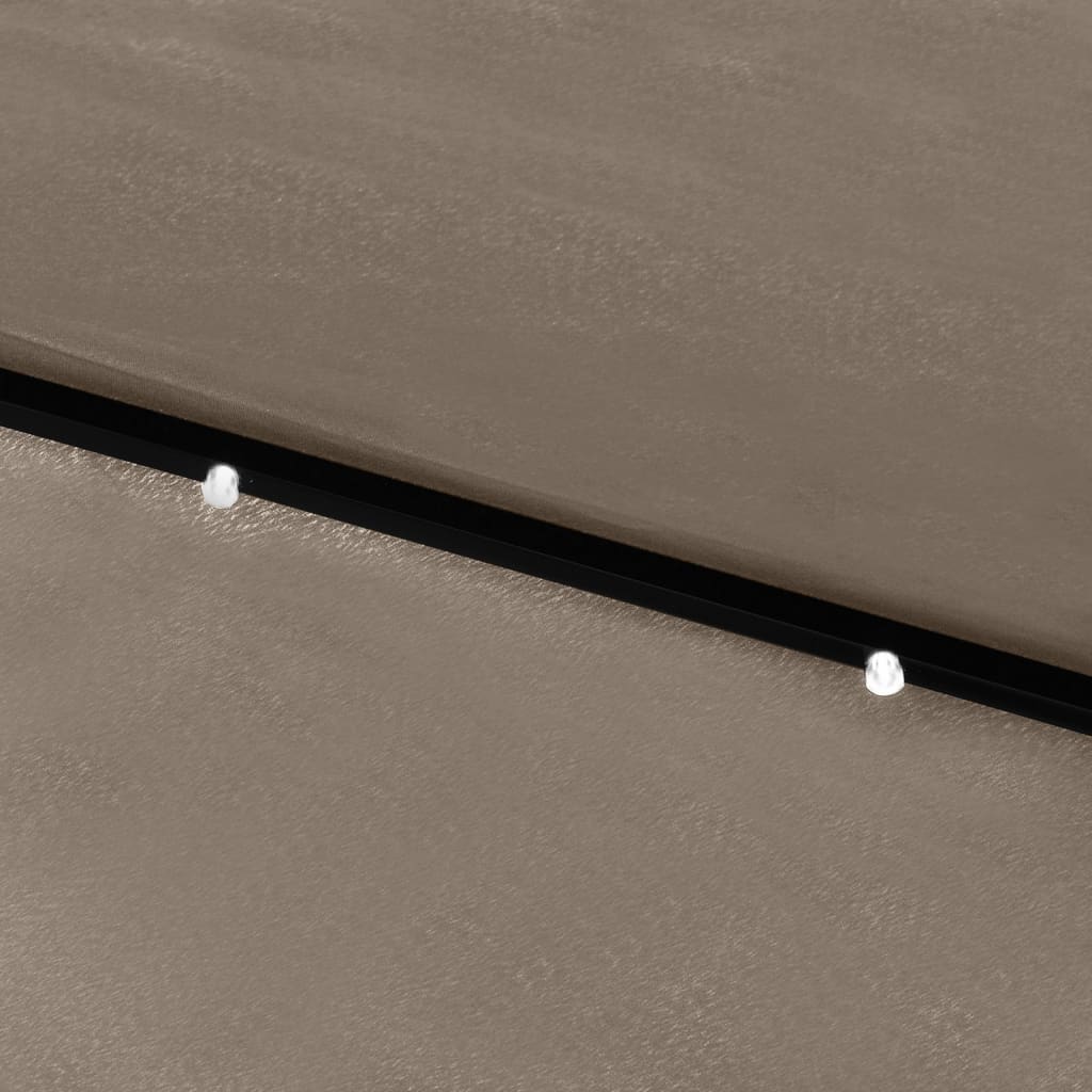 Ombrellone a Sbalzo con Palo in Acciaio e LED Tortora 2x3 m - homemem39