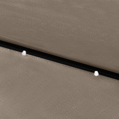 Ombrellone a Sbalzo con Palo in Acciaio e LED Tortora 2x3 m - homemem39