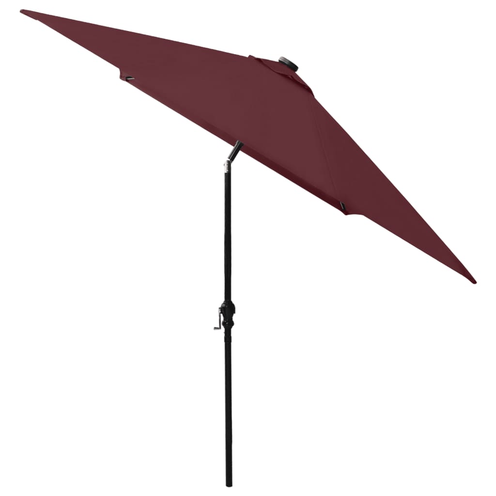 Ombrellone a Sbalzo con Palo in Acciaio e LED Bordeaux 2x3 m | homemem39