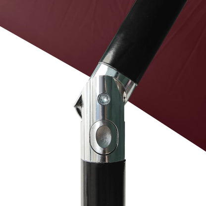 Ombrellone a Sbalzo con Palo in Acciaio e LED Bordeaux 2x3 m | homemem39