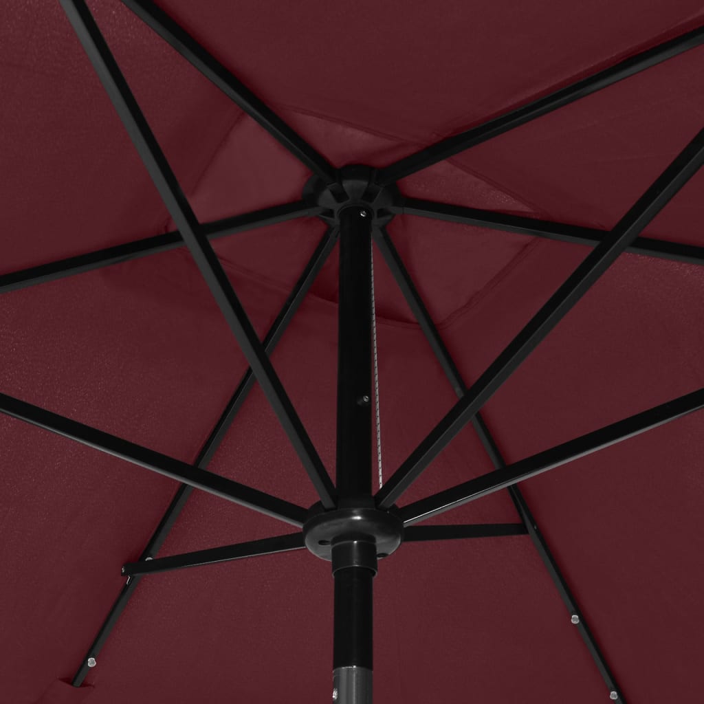 Ombrellone a Sbalzo con Palo in Acciaio e LED Bordeaux 2x3 m | homemem39