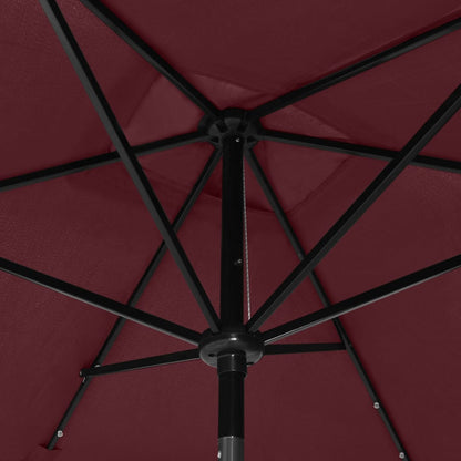 Ombrellone a Sbalzo con Palo in Acciaio e LED Bordeaux 2x3 m | homemem39