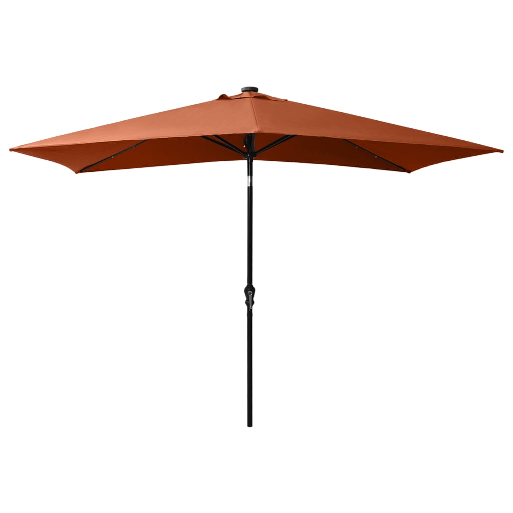 Ombrellone da Giardino con LED Palo in Acciaio Terracotta 2x3 m | homemem39