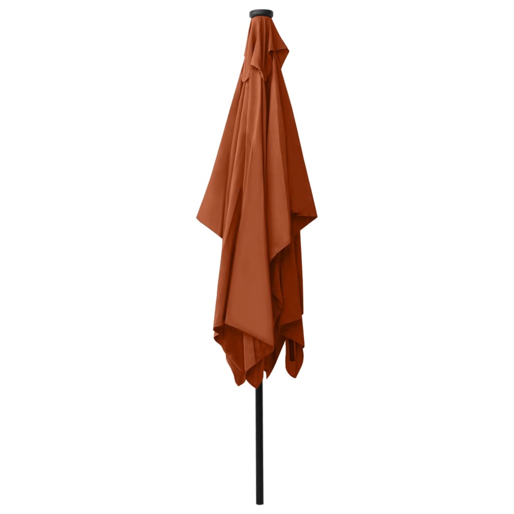 Ombrellone da Giardino con LED Palo in Acciaio Terracotta 2x3 m | homemem39
