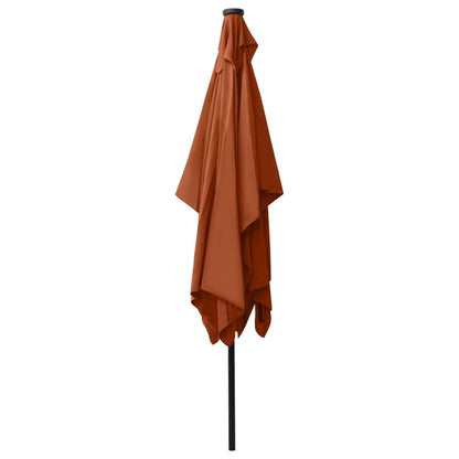 Ombrellone da Giardino con LED Palo in Acciaio Terracotta 2x3 m | homemem39