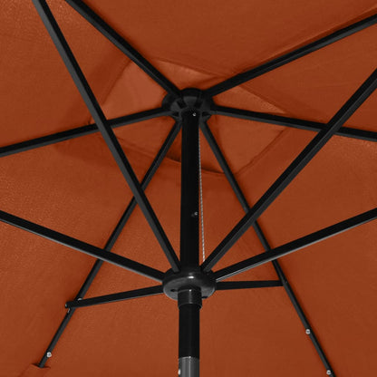 Ombrellone da Giardino con LED Palo in Acciaio Terracotta 2x3 m | homemem39