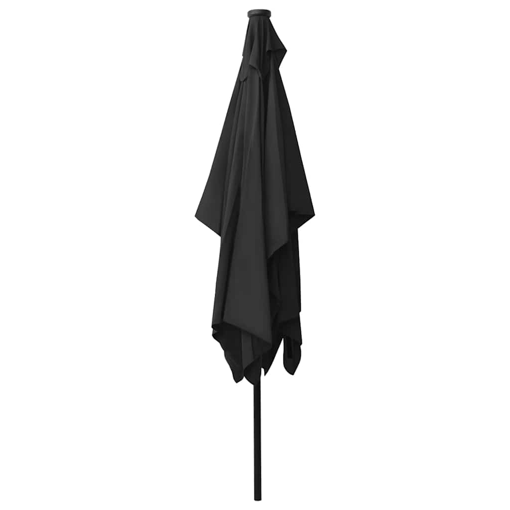Ombrellone a Sbalzo con Palo in Acciaio e LED Nero 2x3 m | homemem39