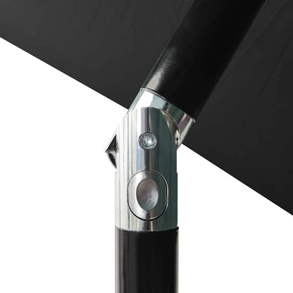 Ombrellone a Sbalzo con Palo in Acciaio e LED Nero 2x3 m | homemem39