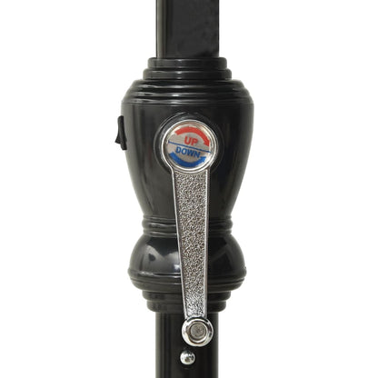 Ombrellone a Sbalzo con Palo in Acciaio e LED Nero 2x3 m - homemem39