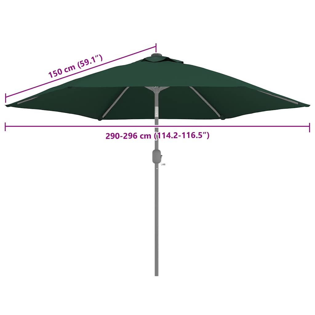 Telo di Ricambio per Ombrellone Verde 300 cm | homemem39