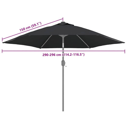 Telo di Ricambio per Ombrellone Nero 300 cm | homemem39
