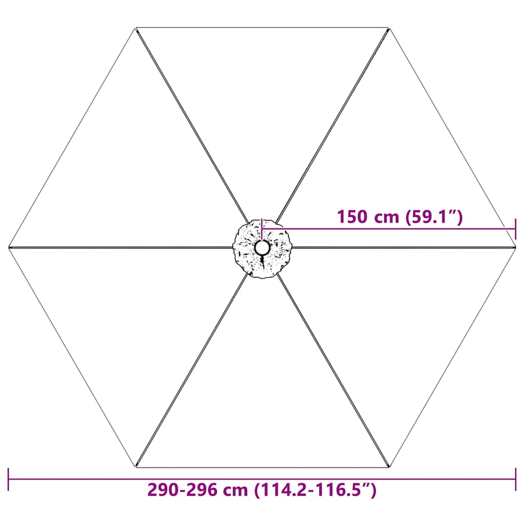 Telo di Ricambio per Ombrellone Azzurro 300 cm
