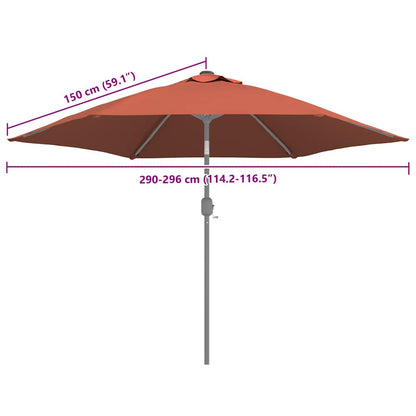 Telo di Ricambio per Ombrellone Terracotta 300 cm | homemem39