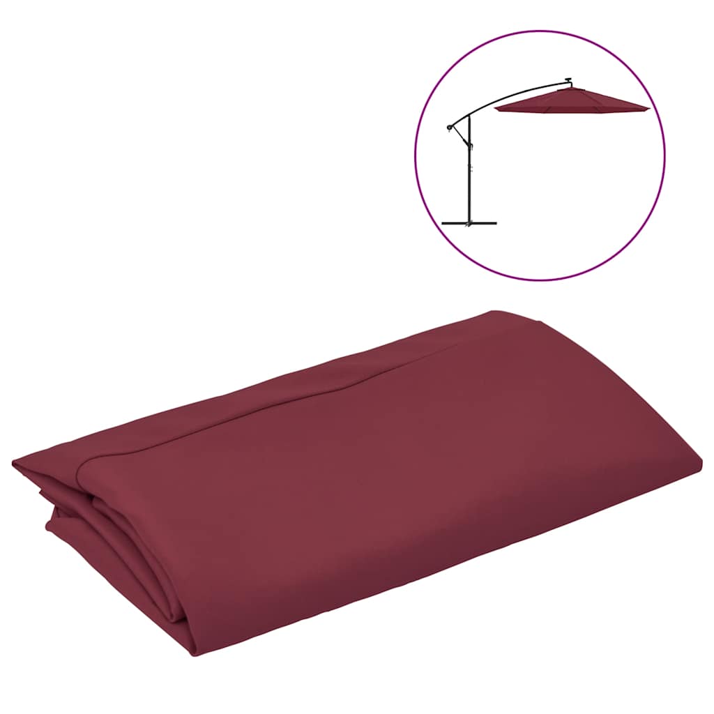 Telo di Ricambio per Ombrellone a Sbalzo Rosso Bordò 300 cm | homemem39