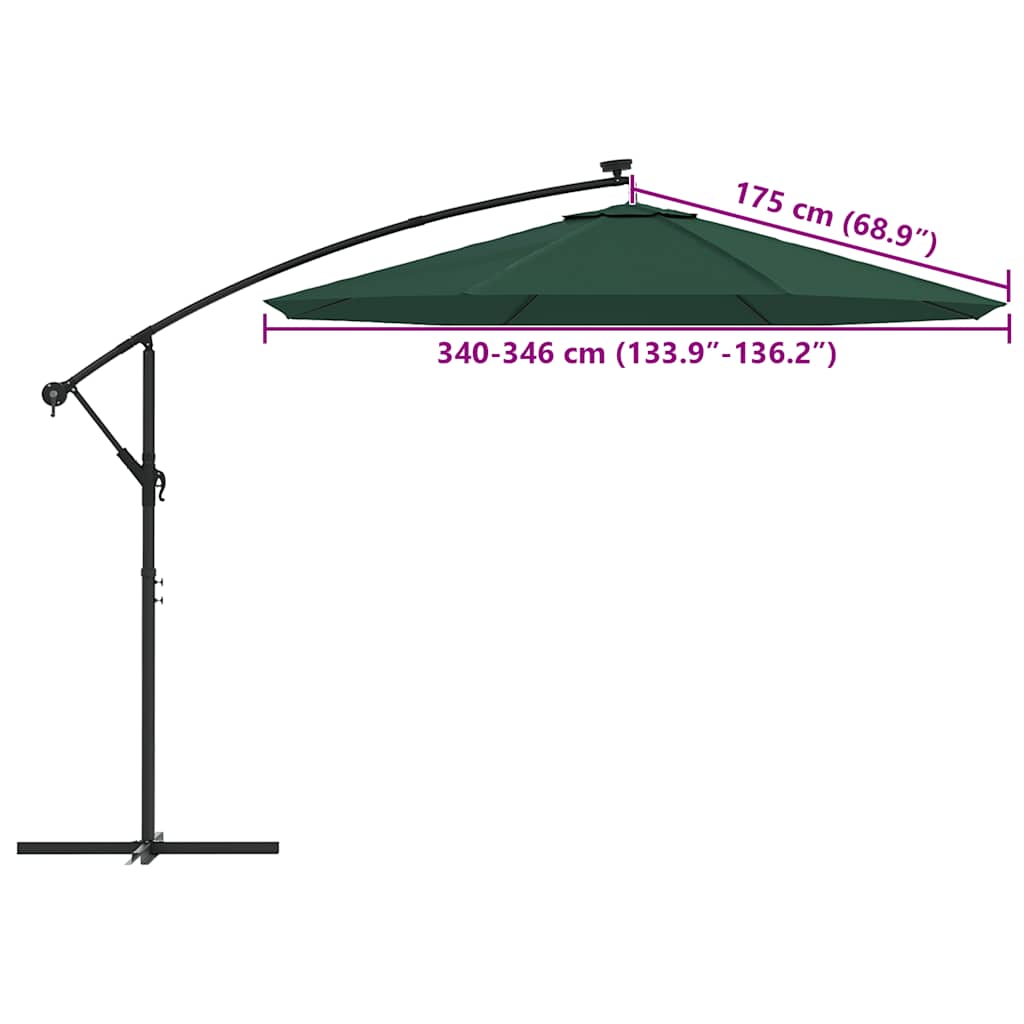 Telo di Ricambio per Ombrellone Bianco Verde 350 cm | homemem39