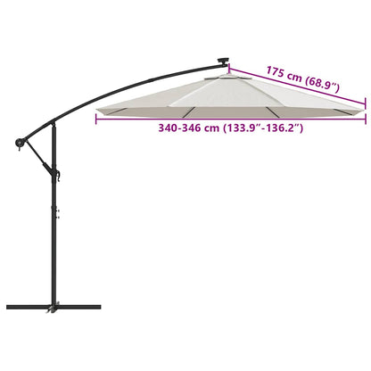 Telo di Ricambio per Ombrellone Bianco Sabbia 350 cm | homemem39