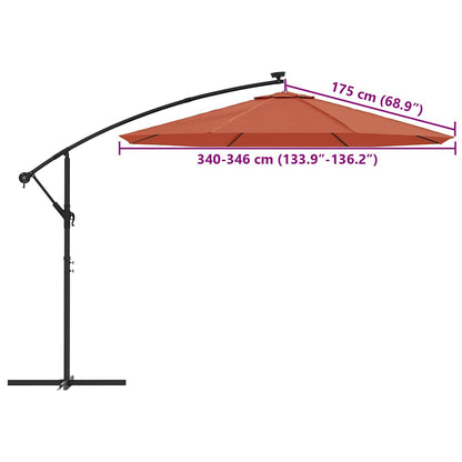 Telo di Ricambio per Ombrellone Grigio Terracotta 350 cm | homemem39