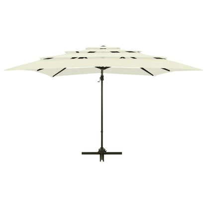 Ombrellone a Sbalzo 4 Livelli Palo Alluminio 250x250 cm Sabbia | homemem39