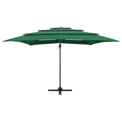 Ombrellone a Sbalzo 4 Livelli Palo Alluminio 250x250 cm Verde | homemem39