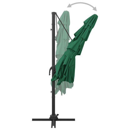 Ombrellone a Sbalzo 4 Livelli Palo Alluminio 250x250 cm Verde | homemem39