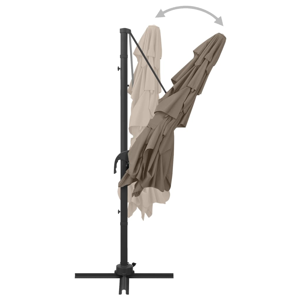 Ombrellone a Sbalzo 4 Livelli Palo Alluminio 250x250 cm Tortora | homemem39