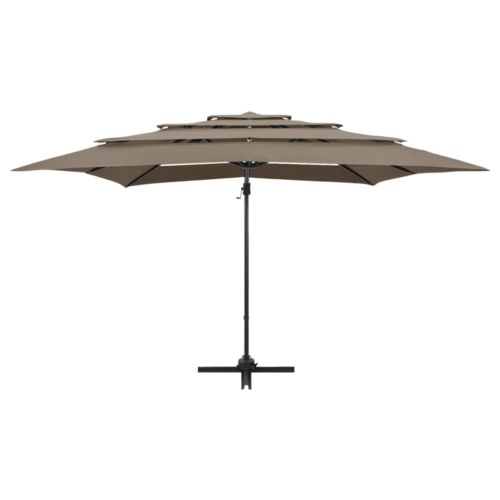 Ombrellone a Sbalzo 4 Livelli Palo Alluminio 250x250 cm Tortora | homemem39