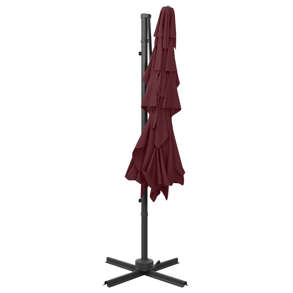 Ombrellone a 4 Livelli Palo in Alluminio 250x250 cm Bordeaux - homemem39
