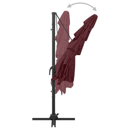 Ombrellone a 4 Livelli Palo in Alluminio 250x250 cm Bordeaux | homemem39