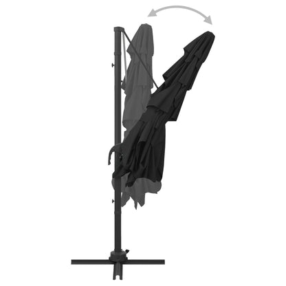 Ombrellone a Sbalzo a 4 Livelli Palo Alluminio 250x250 cm Nero | homemem39