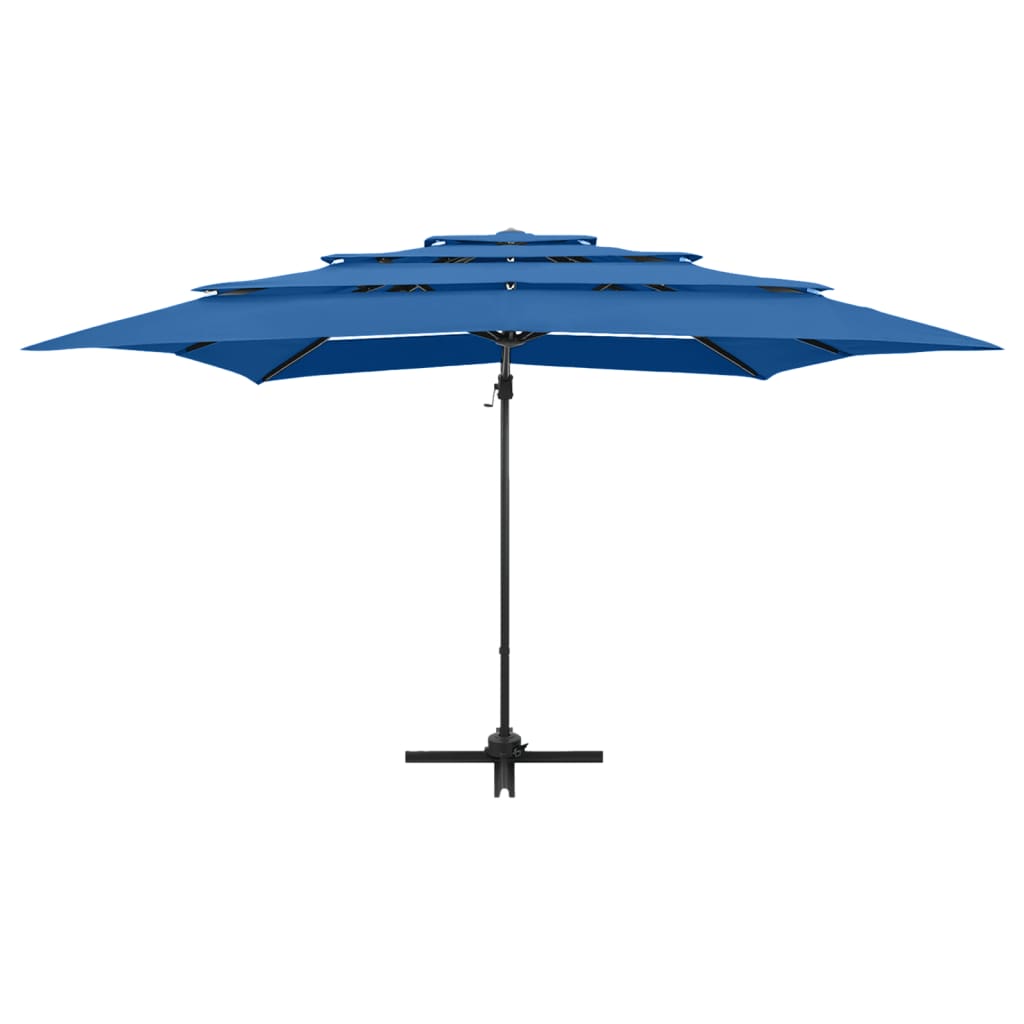 Ombrellone a Sbalzo 4 Livelli Palo in Alluminio 250x250 cm Blu | homemem39