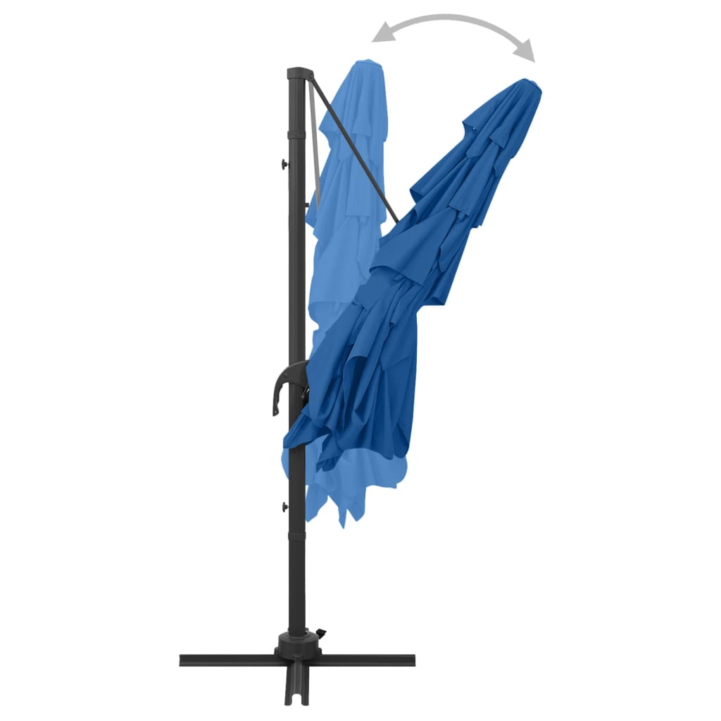 Ombrellone a Sbalzo 4 Livelli Palo in Alluminio 250x250 cm Blu | homemem39