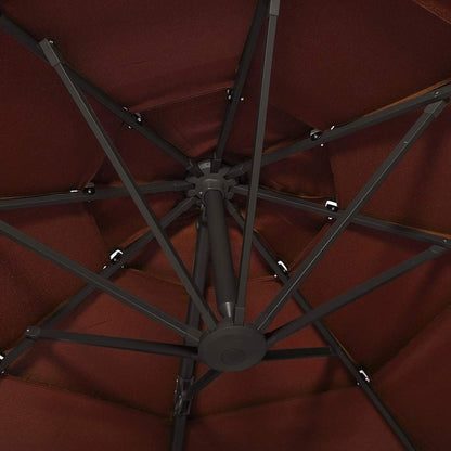 Ombrellone a Sbalzo 4 Livelli Palo in Alluminio 3x3m Terracotta | homemem39